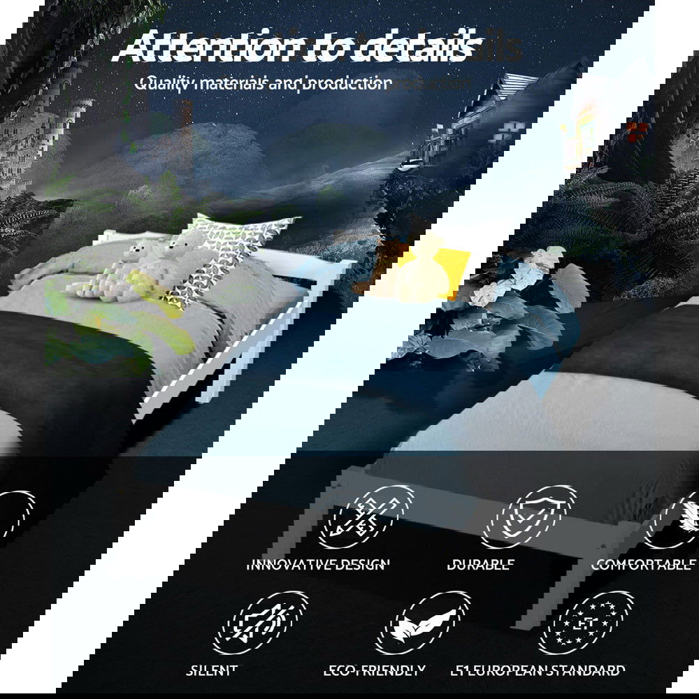 Artiss Bed Frame King Single Size Wooden White LEXI - Cosy Abode