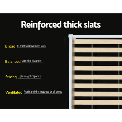 Artiss Bed Frame King Single Size Wooden White LEXI - Cosy Abode