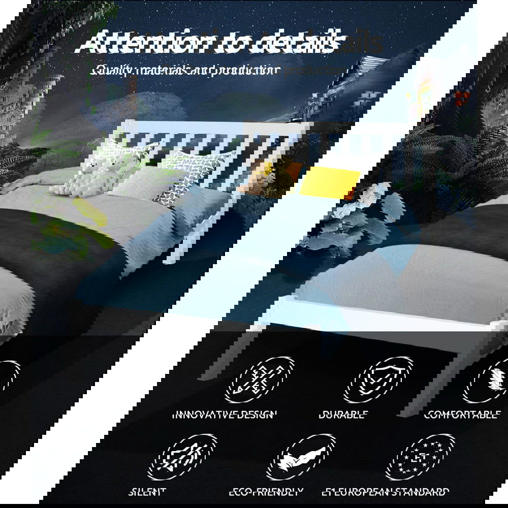 Artiss Bed Frame King Single Size Wooden White SOFIE - Cosy Abode