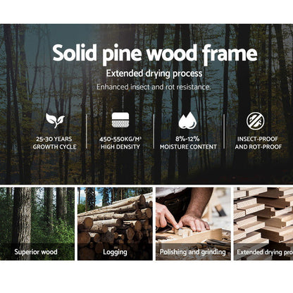 Artiss Bed Frame King Single Size Wooden White SOFIE - Cosy Abode