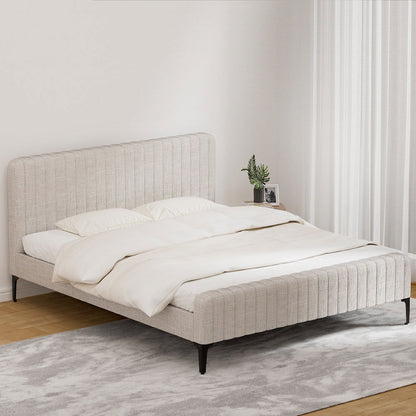 Artiss Bed Frame King Size Beige AMMY - Cosy Abode