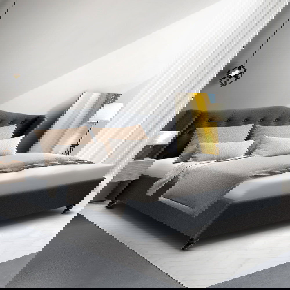 Artiss Bed Frame King Size Charcoal PIER - Cosy Abode