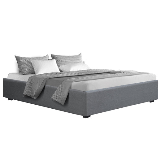 Artiss Bed Frame King Size Gas Lift Base Grey TOKI - Cosy Abode