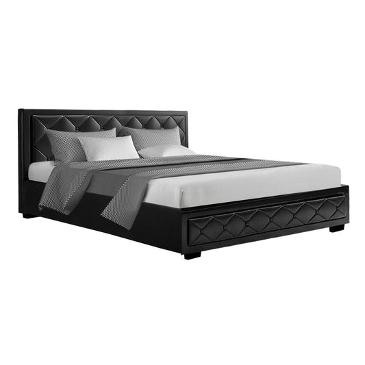 Artiss Bed Frame King Size Gas Lift Black TIYO - Cosy Abode