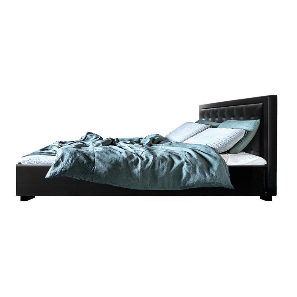 Artiss Bed Frame King Size Gas Lift Black TIYO - Cosy Abode