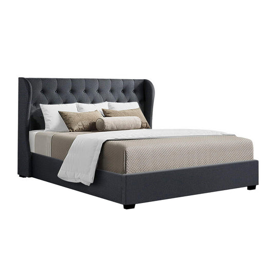 Artiss Bed Frame King Size Gas Lift Charcoal ISSA - Cosy Abode