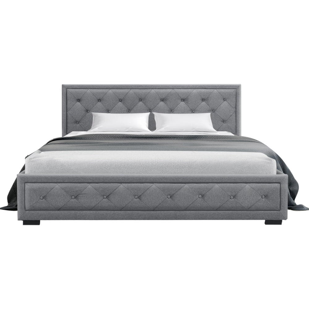 Artiss Bed Frame King Size Gas Lift Grey TIYO - Cosy Abode