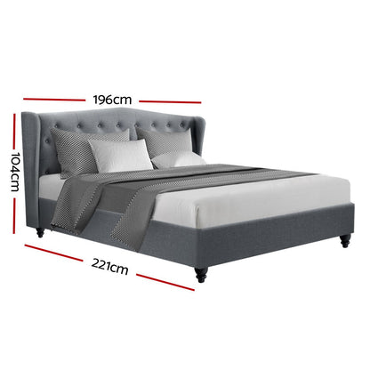 Artiss Bed Frame King Size Grey PIER - Cosy Abode