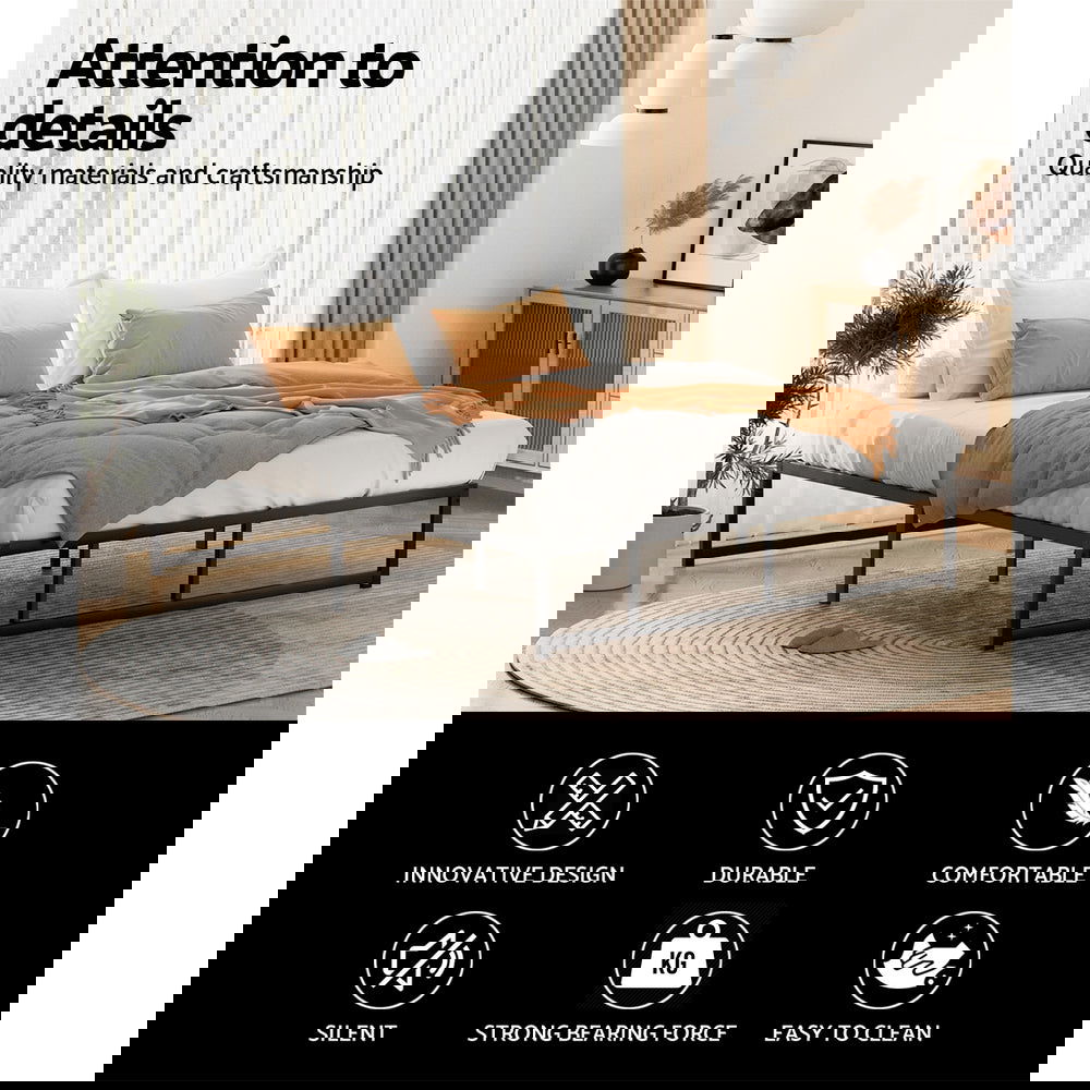 Artiss Bed Frame King Size Metal Frame TINO - Cosy Abode