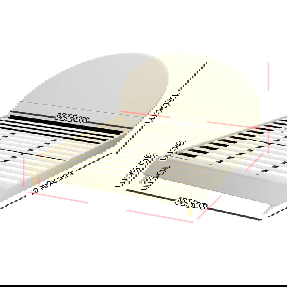 Artiss Bed Frame King Size Velvet Cream ELLA - Cosy Abode