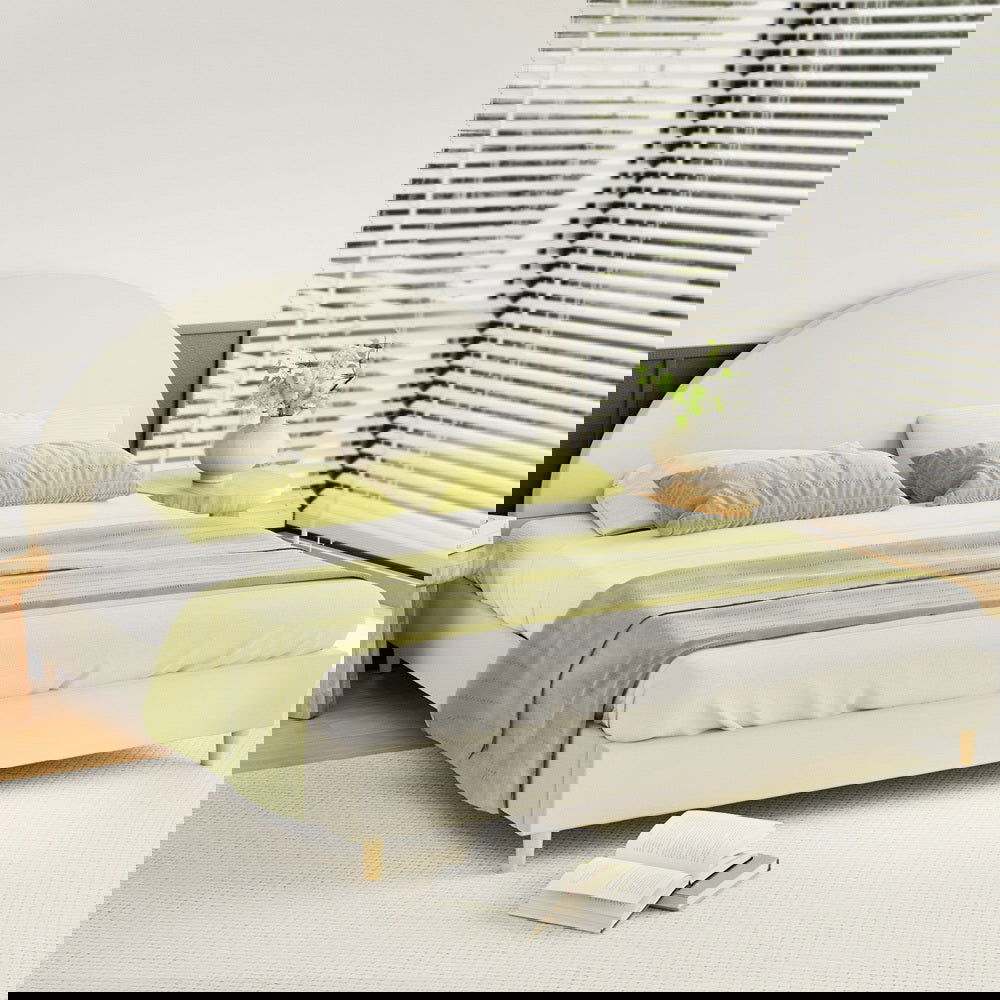 Artiss Bed Frame King Size Velvet Cream ELLA - Cosy Abode