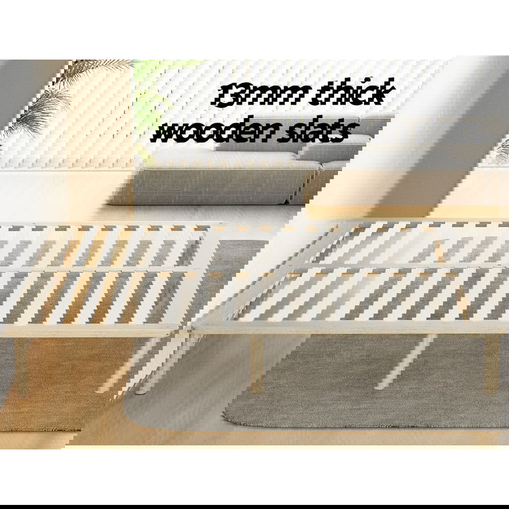 Artiss Bed Frame King Size Wooden Base Mattress Platform Timber Pine AMBA - Cosy Abode