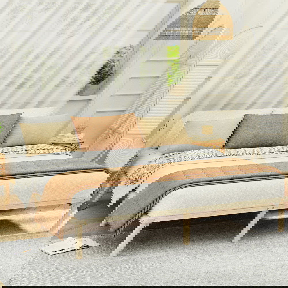 Artiss Bed Frame King Size Wooden Base Mattress Platform Timber Pine AMBA - Cosy Abode