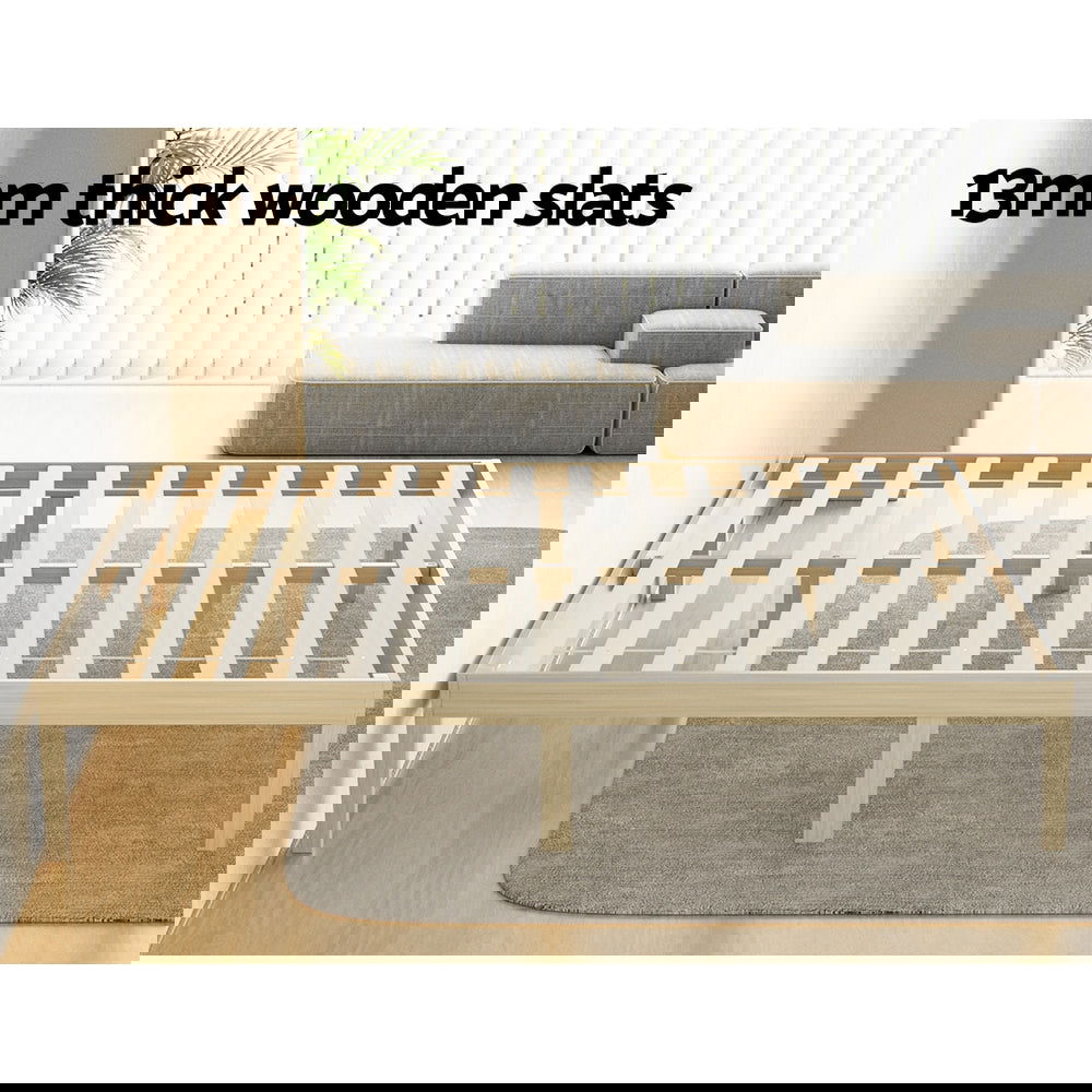 Artiss Bed Frame King Size Wooden Base Mattress Platform Timber Pine BRUNO - Cosy Abode