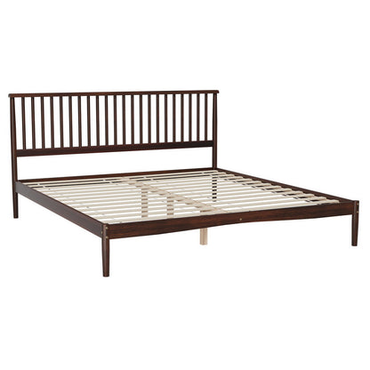 Artiss Bed Frame King Size Wooden Base Mattress Platform Timber Walnut VISE - Cosy Abode