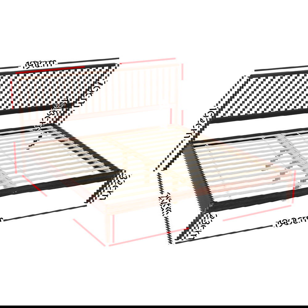 Artiss Bed Frame King Size Wooden Base Mattress Platform Timber Walnut VISE - Cosy Abode