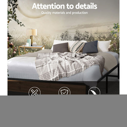 Artiss Bed Frame Metal Frame Bed Base OSLO - Double - Cosy Abode