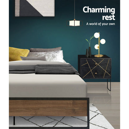 Artiss Bed Frame Metal Frame Bed Base OSLO - Double - Cosy Abode