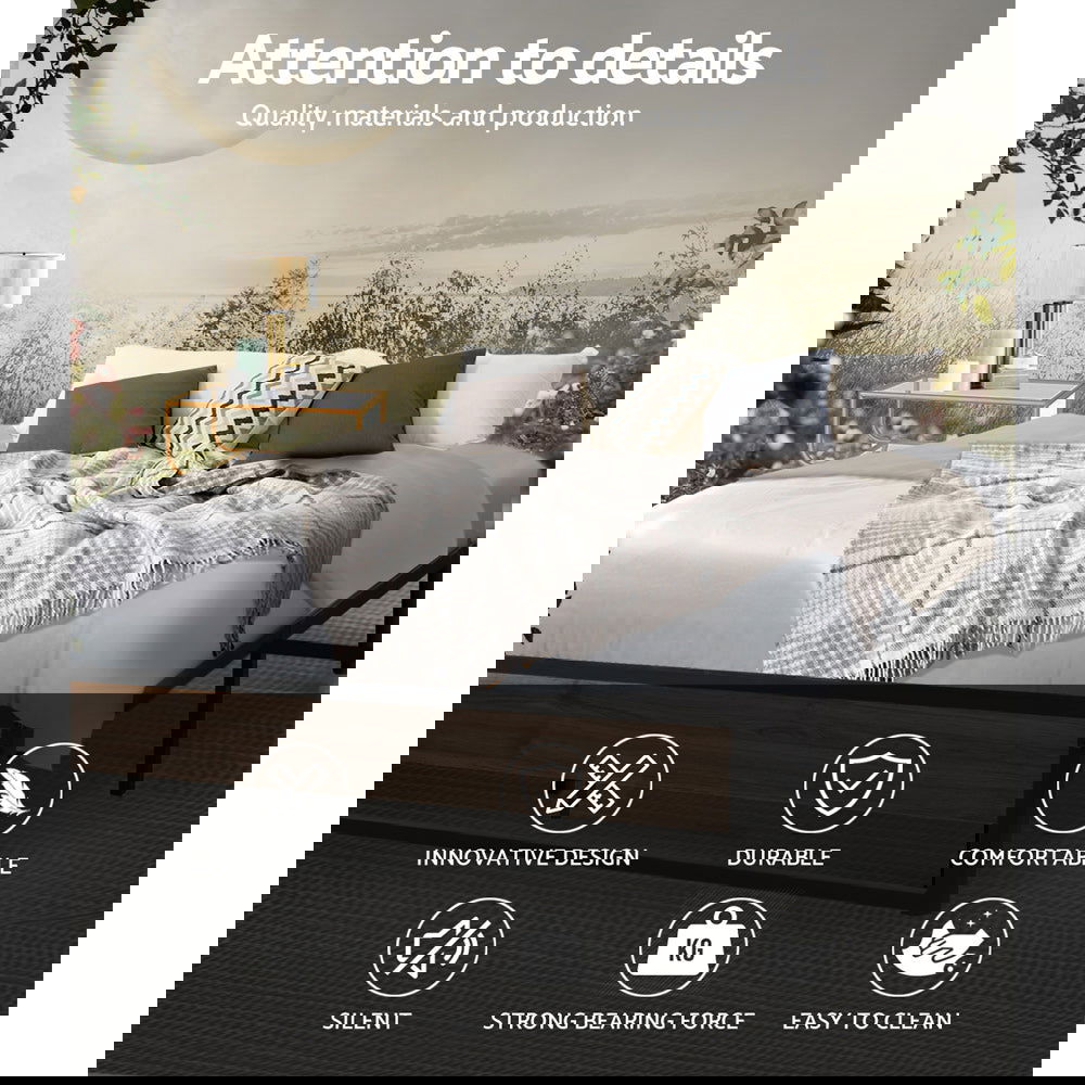 Artiss Bed Frame Metal Frame Bed Base OSLO - Queen - Cosy Abode