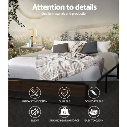 Artiss Bed Frame Metal Frame Bed Base OSLO - Queen - Cosy Abode