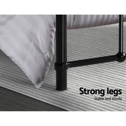 Artiss Bed Frame Metal Frames LEO - Double (Black) - Cosy Abode