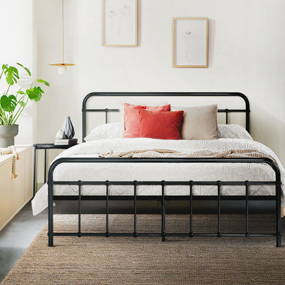 Artiss Bed Frame Metal Frames LEO - Double (Black) - Cosy Abode