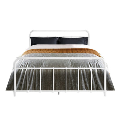 Artiss Bed Frame Metal Frames LEO - Double (White) - Cosy Abode