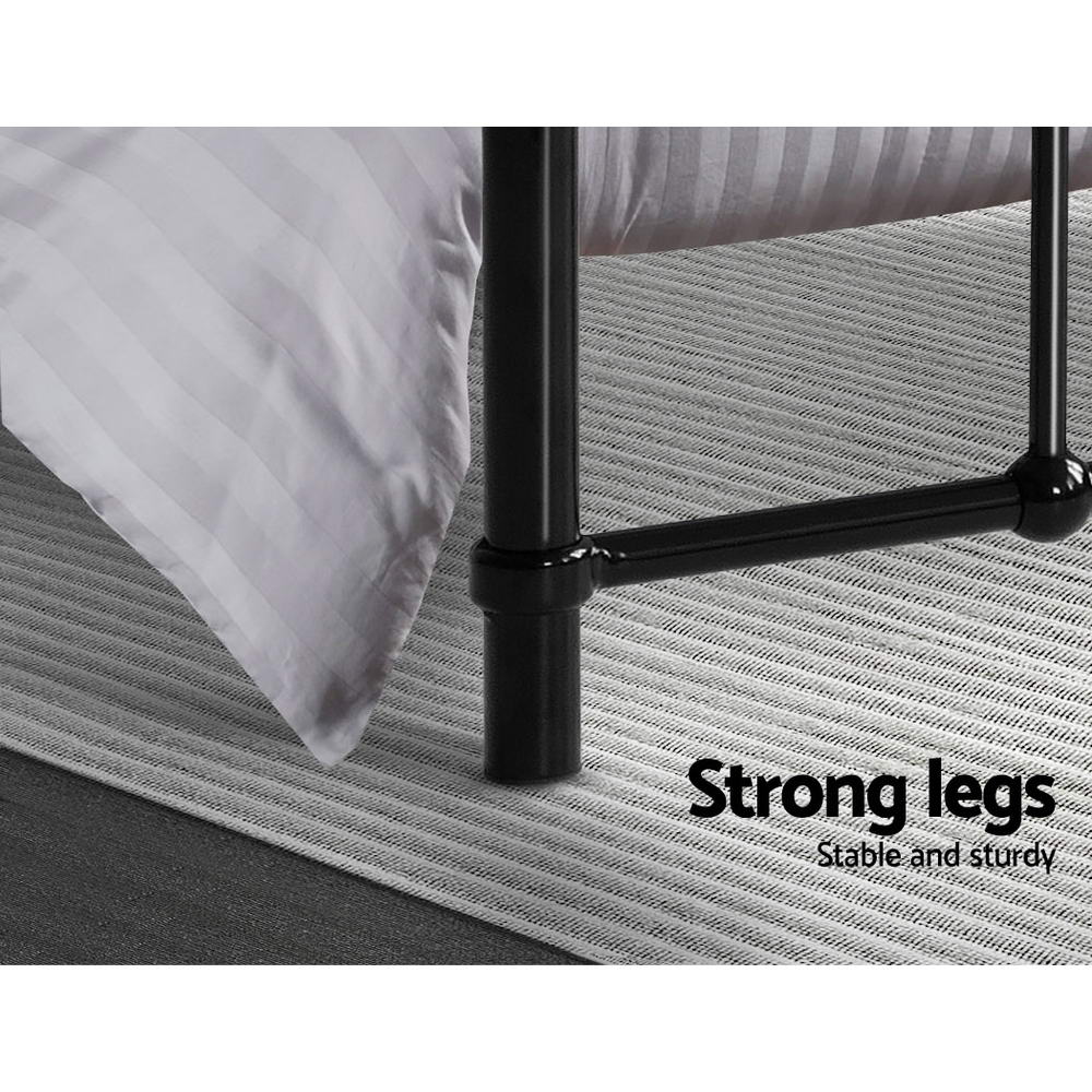 Artiss Bed Frame Metal Frames LEO - King Single(Black) - Cosy Abode