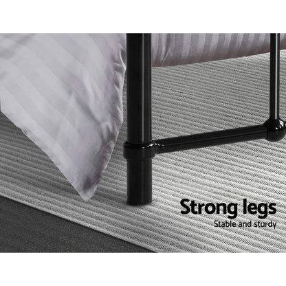 Artiss Bed Frame Metal Frames LEO - King Single(Black) - Cosy Abode