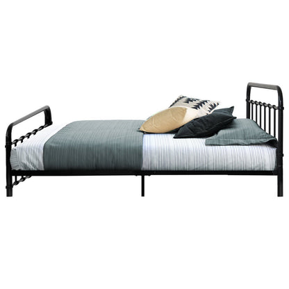 Artiss Bed Frame Metal Frames LEO - Queen (Black) - Cosy Abode