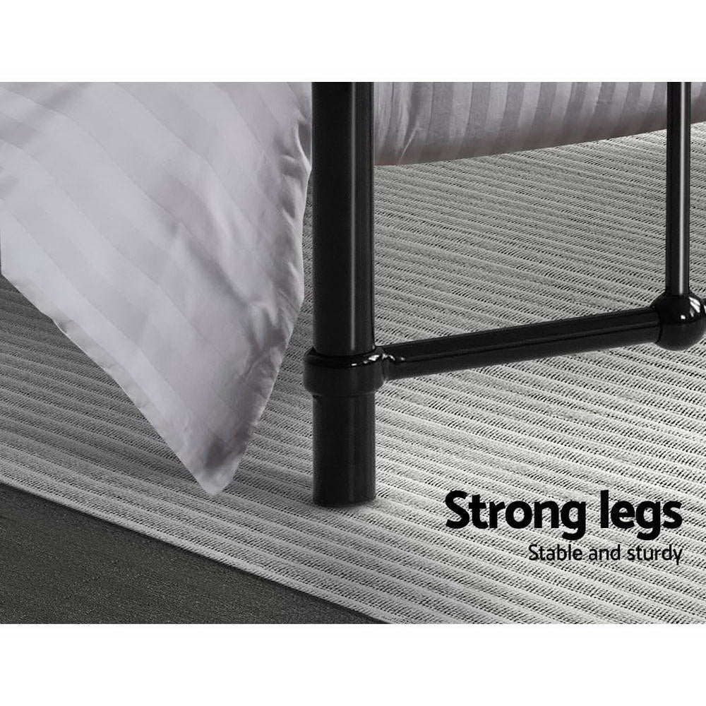 Artiss Bed Frame Metal Frames LEO - Queen (Black) - Cosy Abode