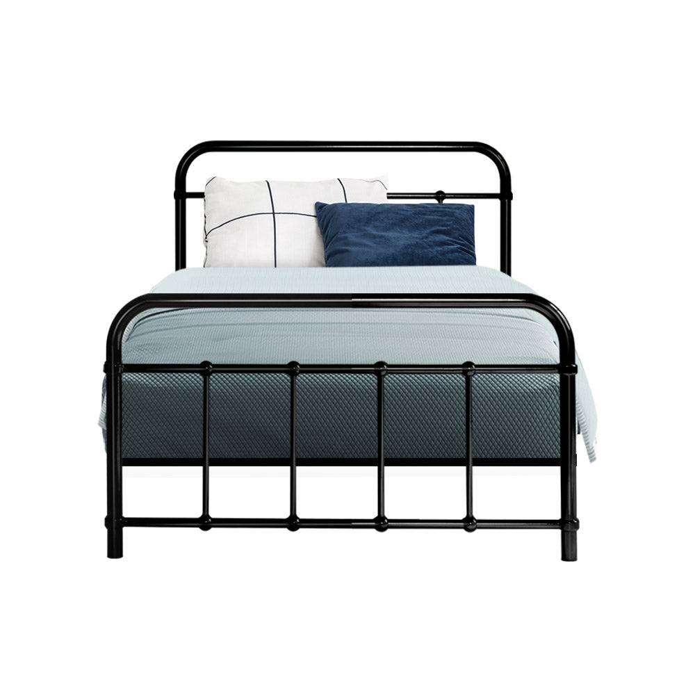 Artiss Bed Frame Metal Frames LEO - Single (Black) - Cosy Abode