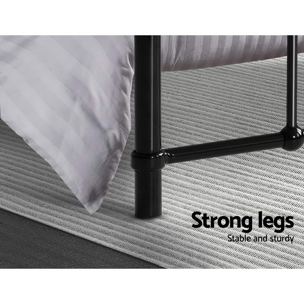Artiss Bed Frame Metal Frames LEO - Single (Black) - Cosy Abode