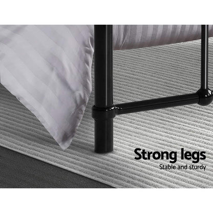 Artiss Bed Frame Metal Frames LEO - Single (Black) - Cosy Abode