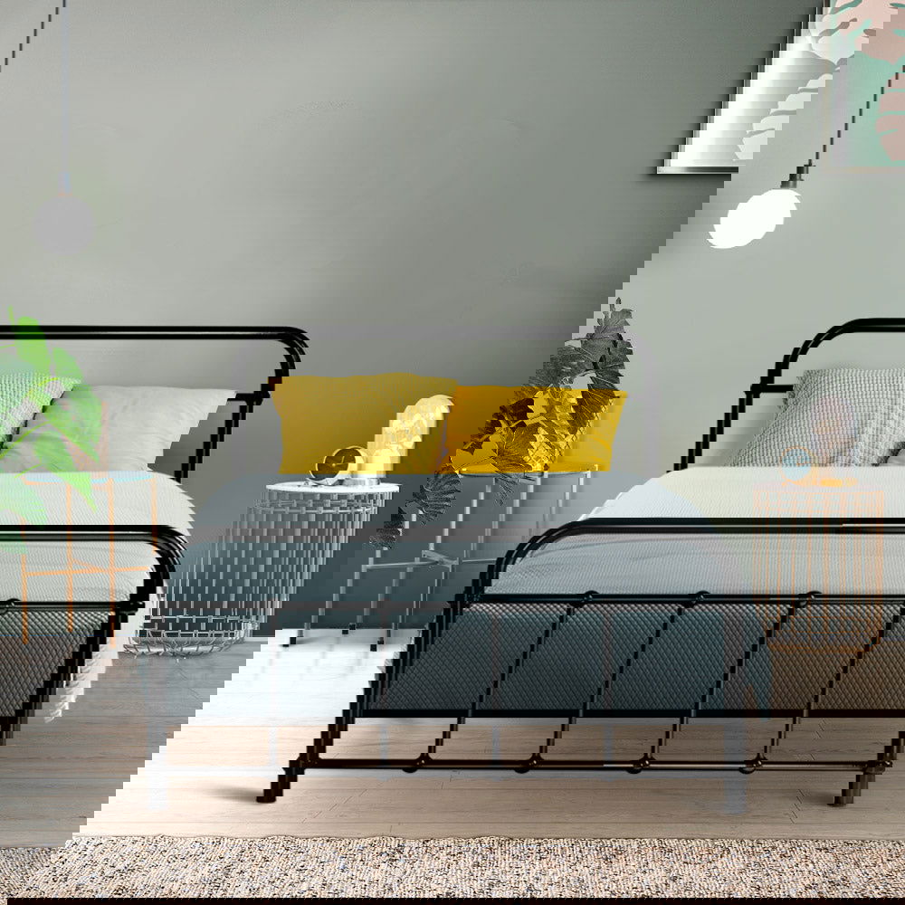 Artiss Bed Frame Metal Frames LEO - Single (Black) - Cosy Abode