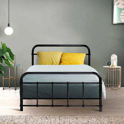 Artiss Bed Frame Metal Frames LEO - Single (Black) - Cosy Abode