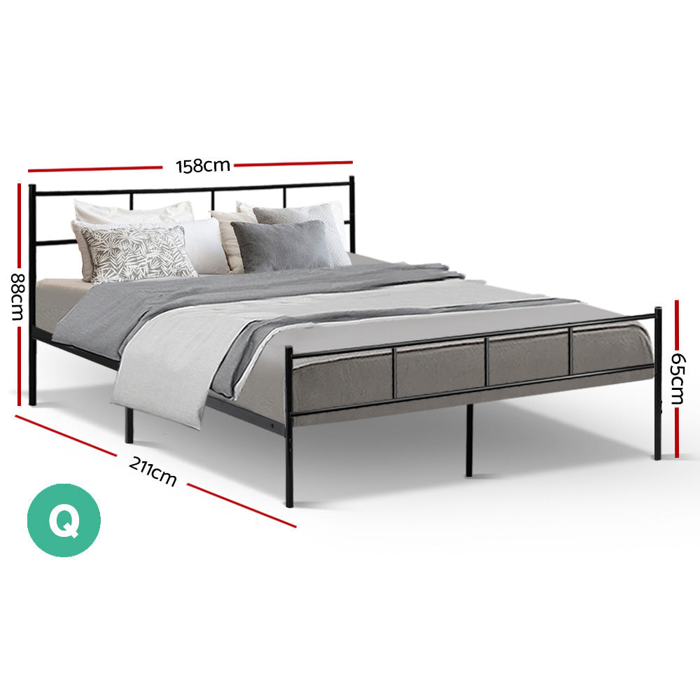 Artiss Bed Frame Queen Metal Bed Frames SOL - Cosy Abode