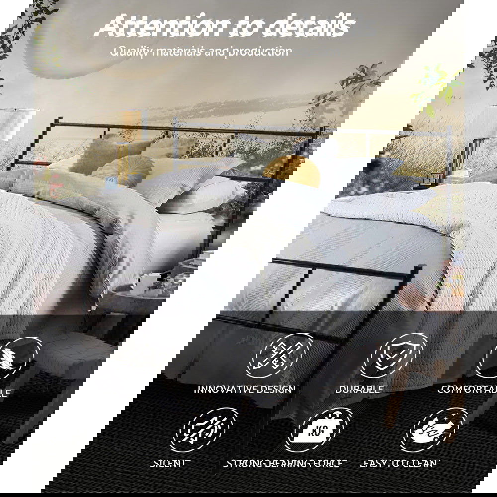 Artiss Bed Frame Queen Metal Bed Frames SOL - Cosy Abode