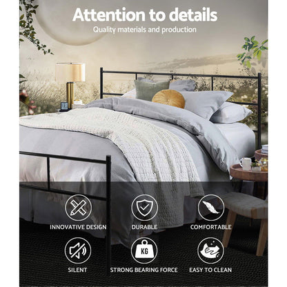 Artiss Bed Frame Queen Metal Bed Frames SOL - Cosy Abode