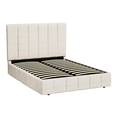Artiss Bed Frame Queen Size Beige TETTE - Cosy Abode