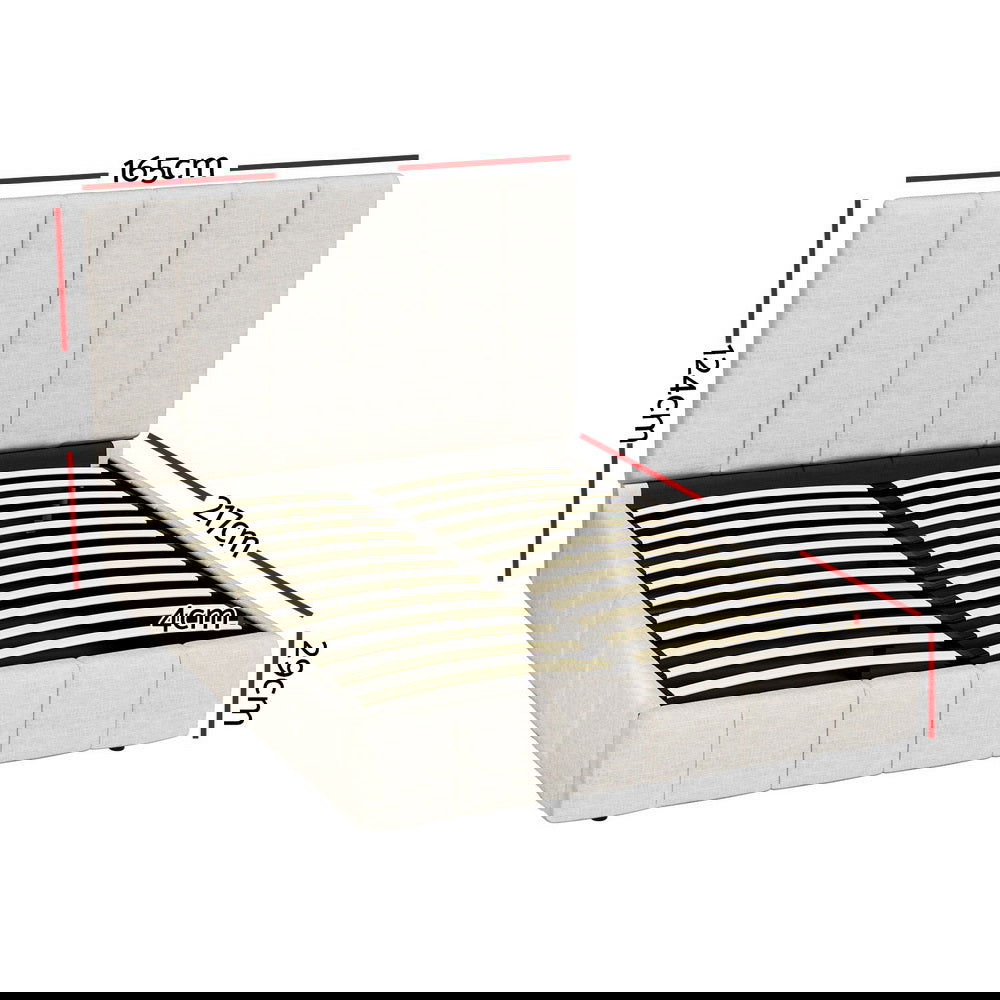Artiss Bed Frame Queen Size Beige TETTE - Cosy Abode