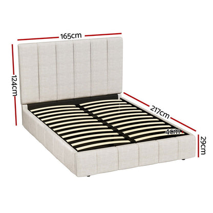 Artiss Bed Frame Queen Size Beige TETTE - Cosy Abode