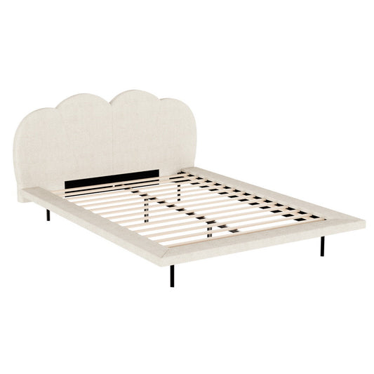 Artiss Bed Frame Queen Size Boucle Beige SASA - Cosy Abode