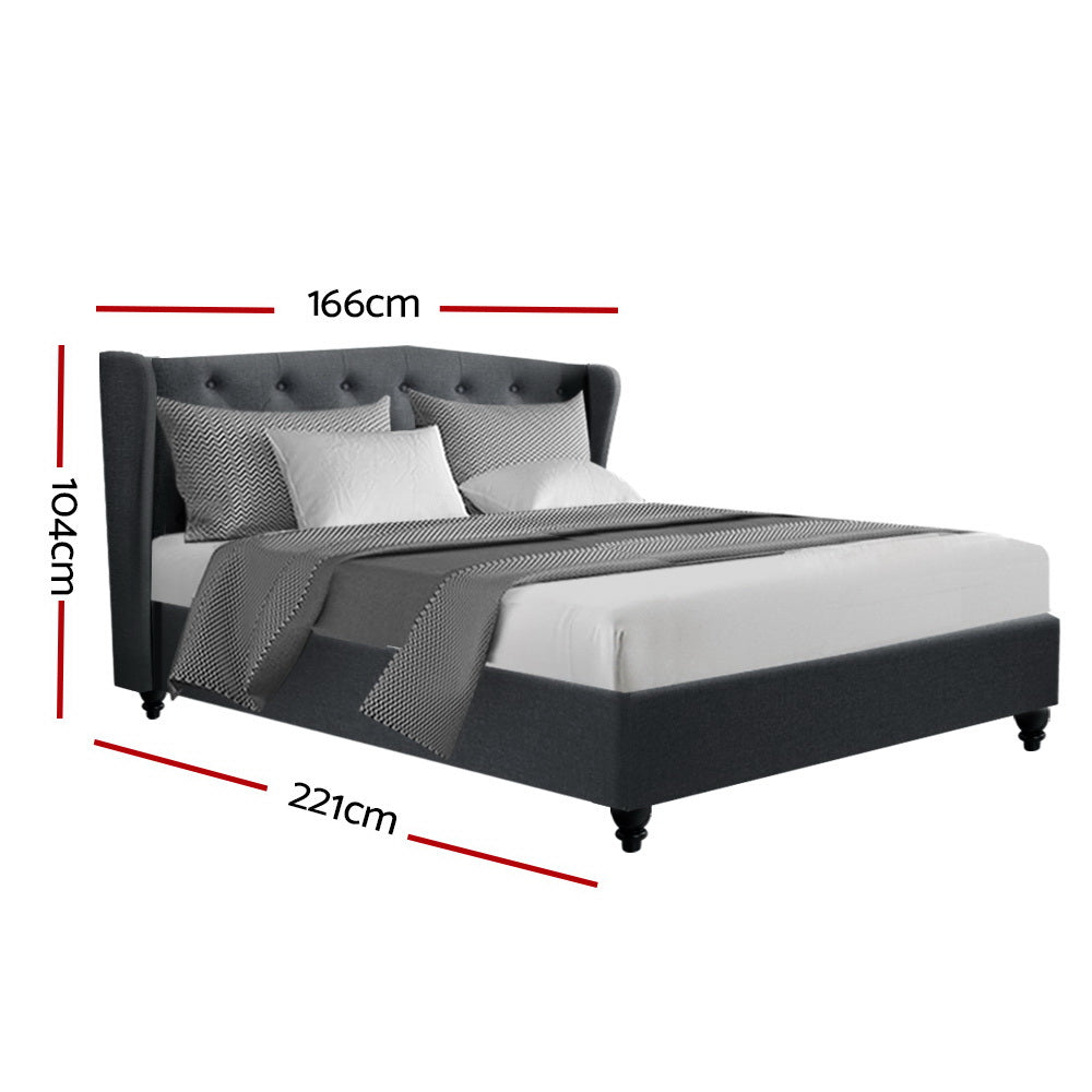 Artiss Bed Frame Queen Size Charcoal PIER - Cosy Abode