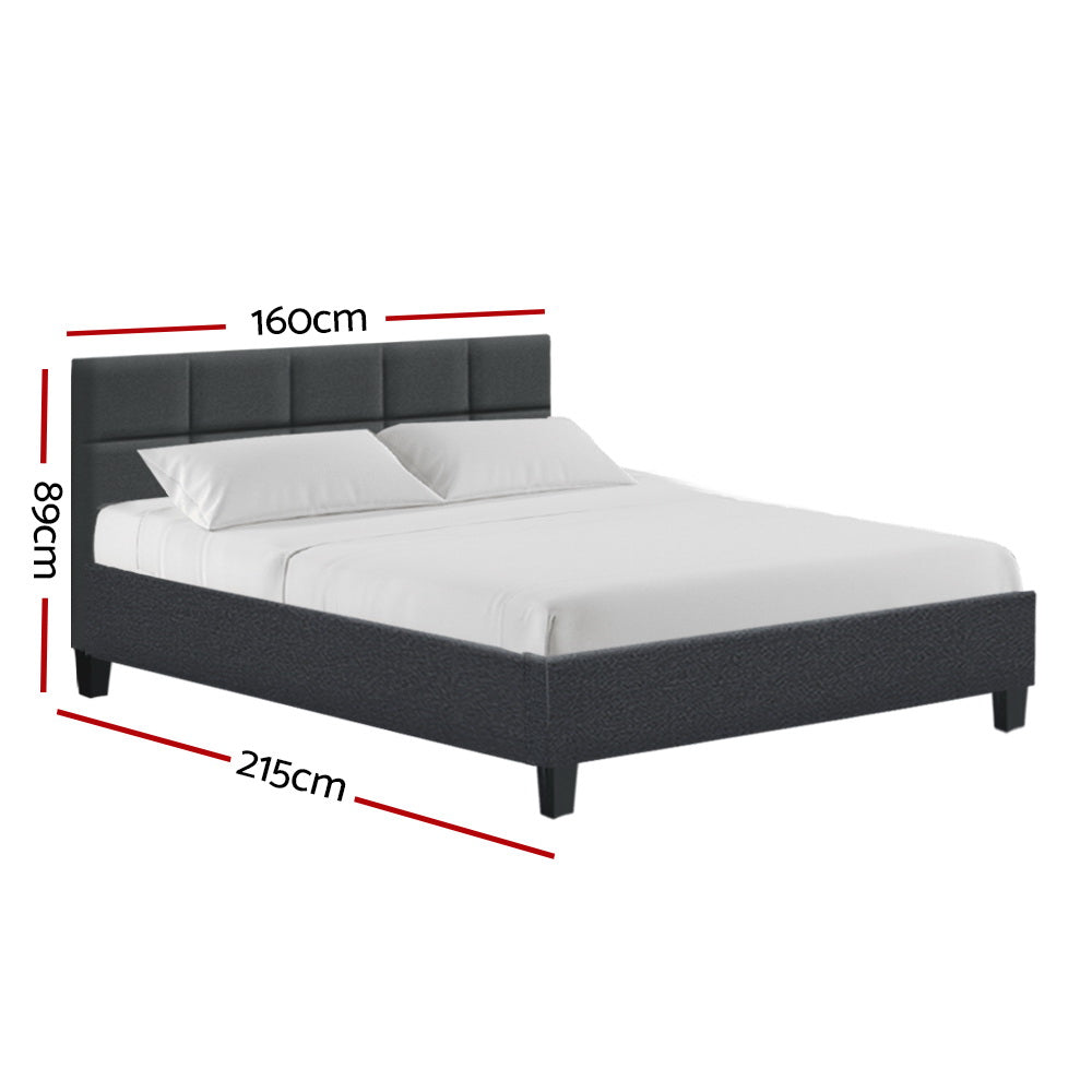 Artiss Bed Frame Queen Size Charcoal TINO - Cosy Abode