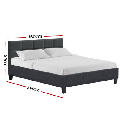 Artiss Bed Frame Queen Size Charcoal TINO - Cosy Abode