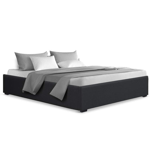 Artiss Bed Frame Queen Size Gas Lift Base Charcoal TOKI - Cosy Abode