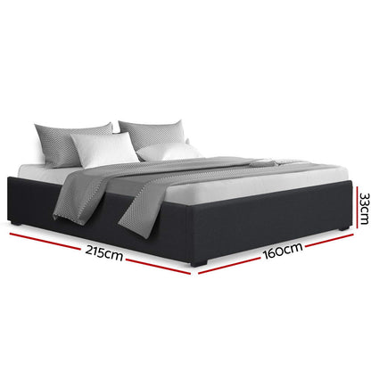 Artiss Bed Frame Queen Size Gas Lift Base Charcoal TOKI - Cosy Abode
