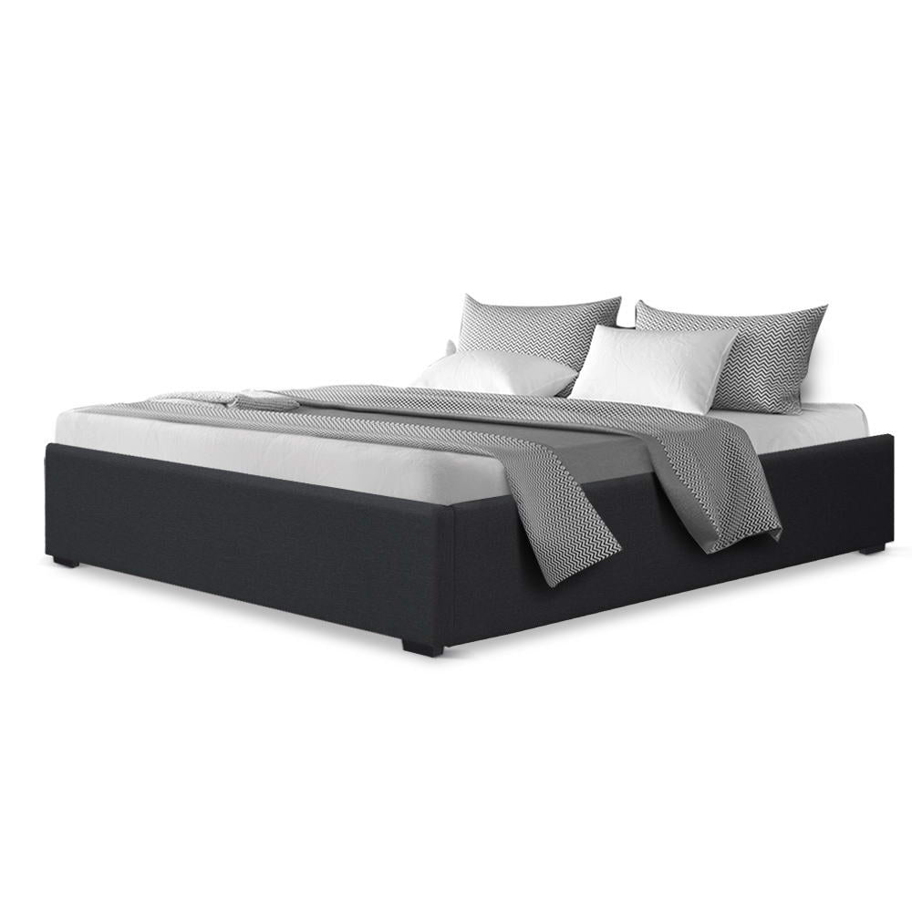 Artiss Bed Frame Queen Size Gas Lift Base Charcoal TOKI - Cosy Abode