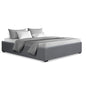 Artiss Bed Frame Queen Size Gas Lift Base Grey TOKI - Cosy Abode